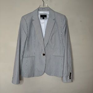 J.Crew Blue & White Pinstripe Blazer | Single Button | Classic Preppy size 12